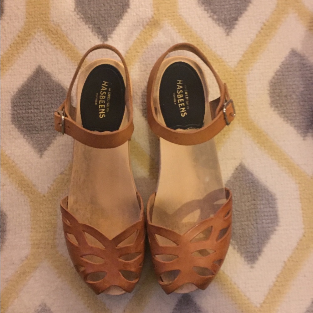 Swedish Hasbeens low clog leather sandal
